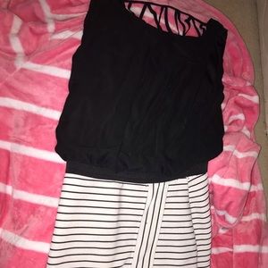 Black and white dress.